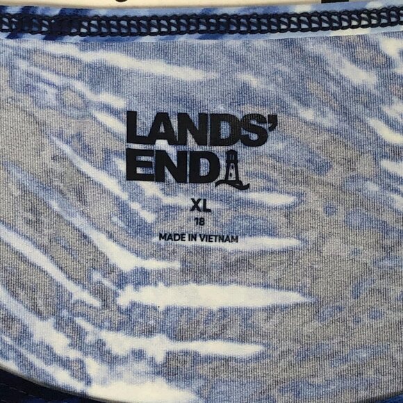 Lands End Navy Blue Tie Dye Long Sleeve Crewneck SWIM TEE Pick Your Size! - Picture 4 of 5